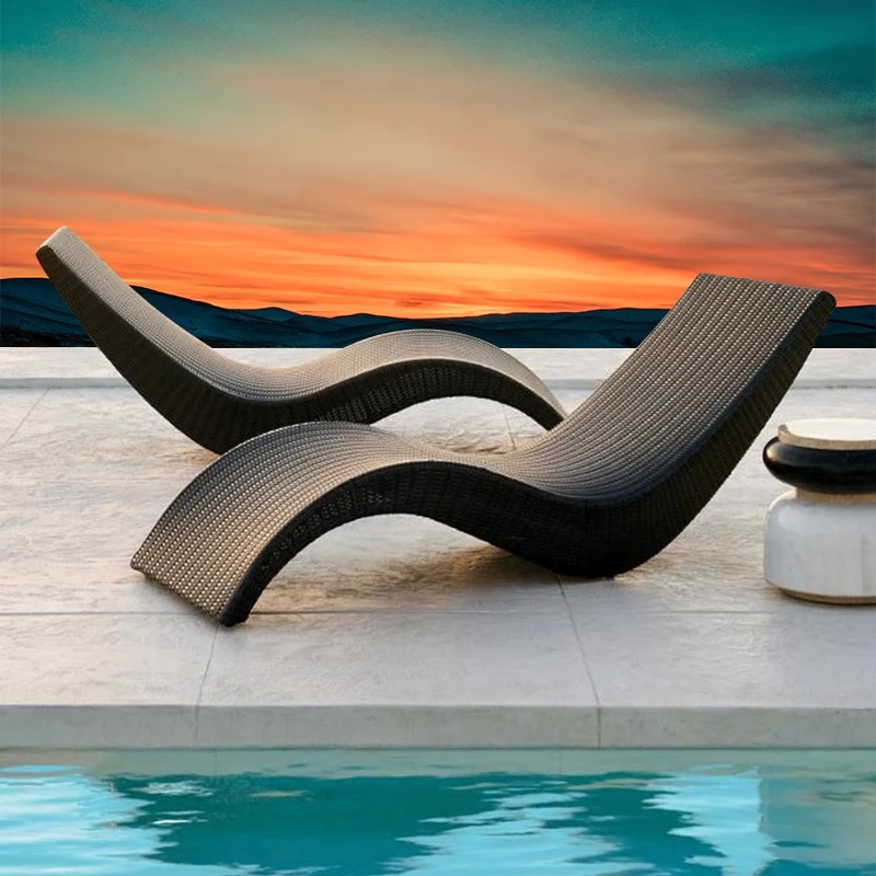 

Wholesale Rattan Outdoor Furniture Waterproof Sunproof Lounge Bed Chair & Coffee Table Ideal for Villa Garden Poolside Resorts