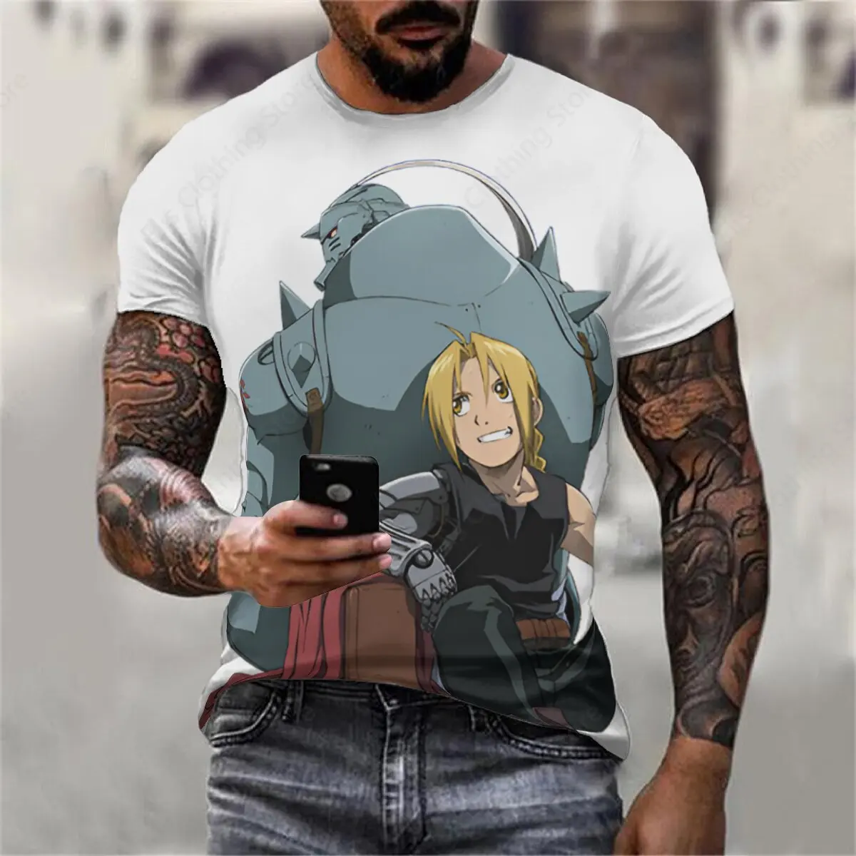 Amine Fullmetal Alchemist T-shirts men women funny humor print t-shirts casual men t-shirts unisex streetwear