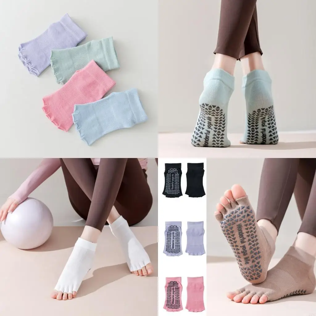 

L5YC Summer Nonslip Split Toe Socks For Women Yoga Ballet Training Enhances Traction