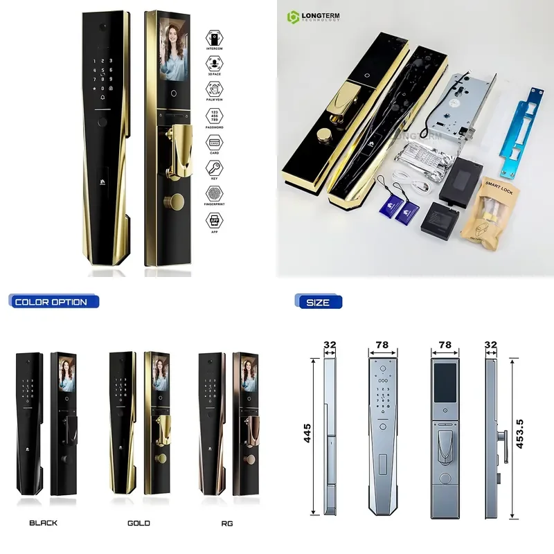 3D Face Digital Palm Recognition Smart - Biometric Front Door Security