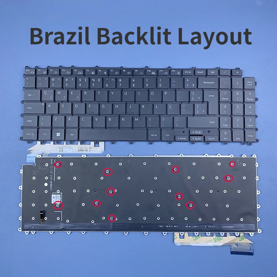 Imagem -02 - Teclado Retroiluminado para Samsung Galaxy Book Pro Eua Brasil Coreano gr Samsung Galaxy Book Pro 950qdb 950qed 930qed 950xdb 930qdb 960xfh Série 750qfg