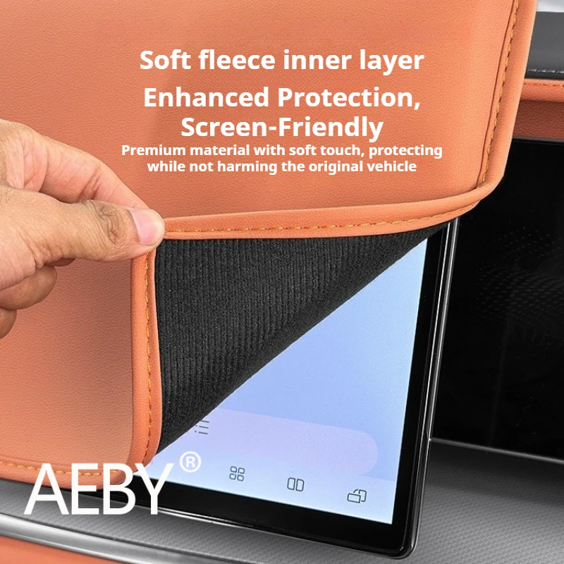 AEBY para BYD Sealion 7 2024 Protetor de tela de toque de couro, capa de exibição de navegação transparente HD antiarranhões, acessórios para carro