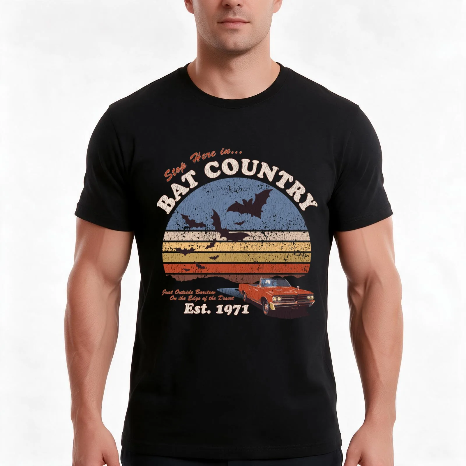 Fear And Loathing In Las Vegas T-Shirt, Summer Casual Cotton Tee, Oversized Streetwear Tops, Vintage Graphic Print, 100% Cotton