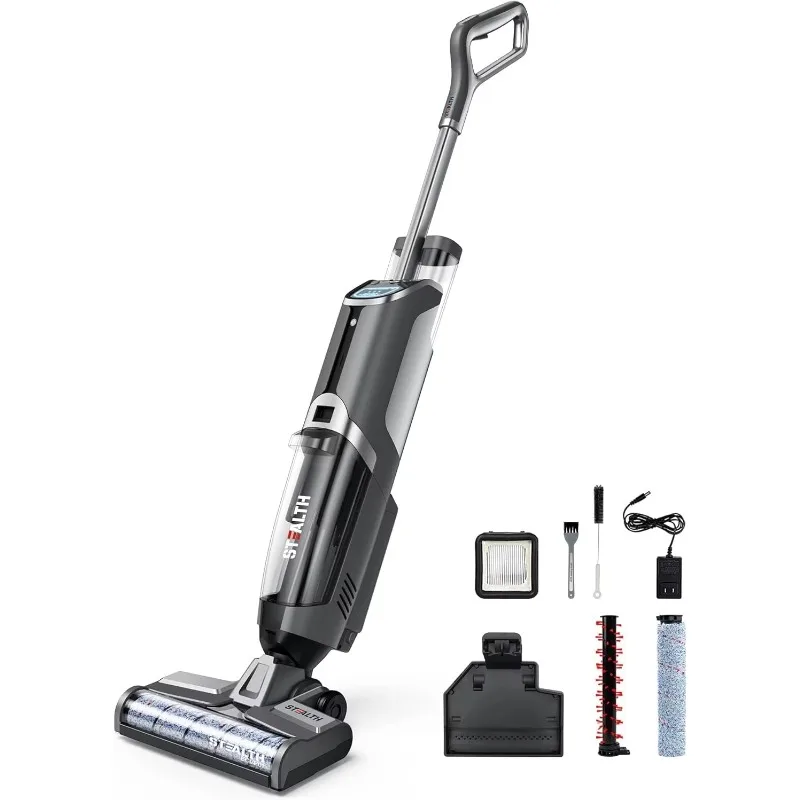 Stealth ECVP01 Cordless Wet Dry Vacuum Cleaner, Smart Vacuum Mop with Self-Cleaning, LCD Display, 30min Runtime, Voice Prompt