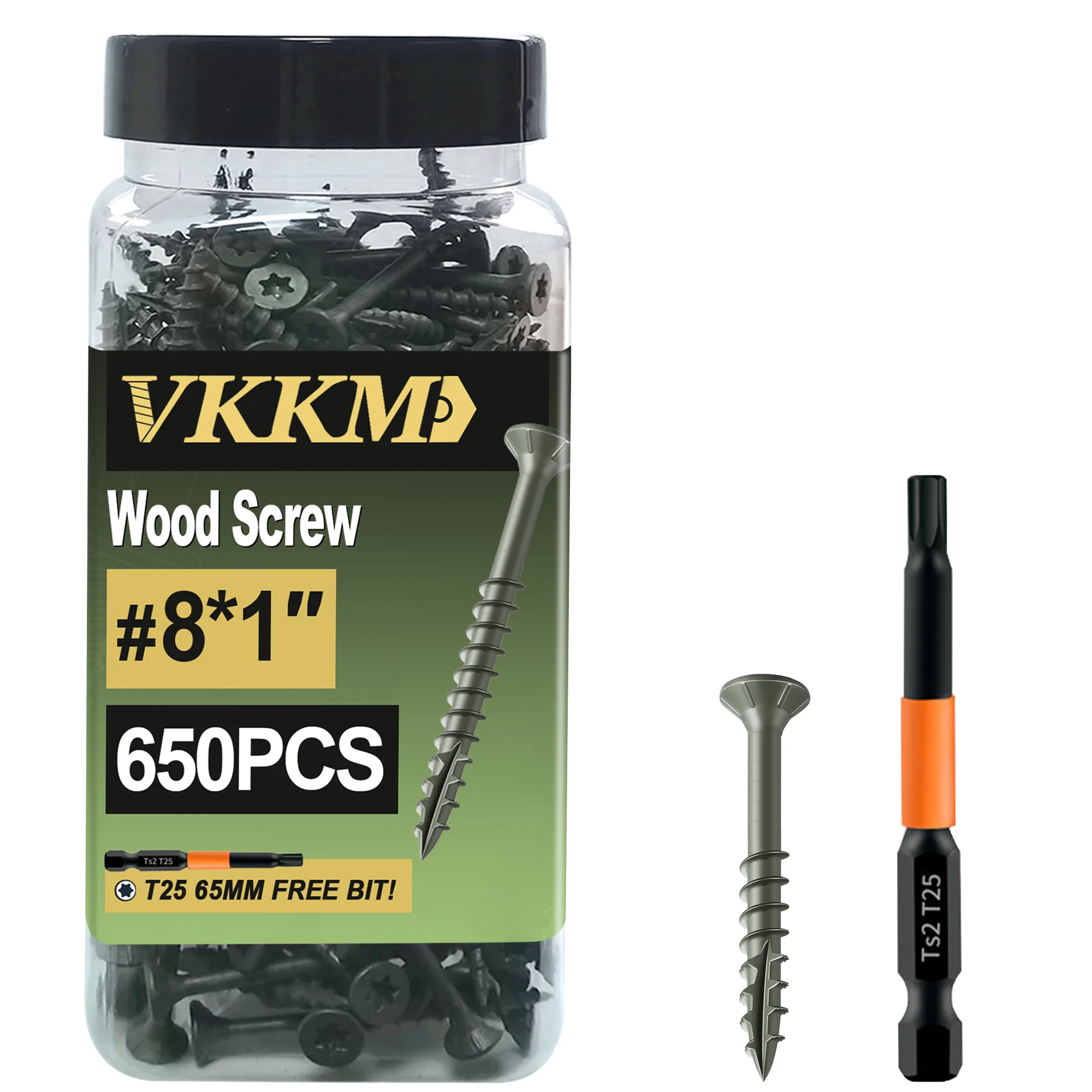 

VKKM #8x1" Torx Deck Screws 650Pcs – Zinc Plated, Rust-Resistant for Wood Decks & Outdoor Furniture