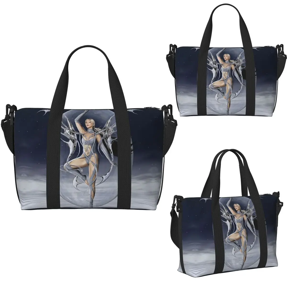 Bolsa de viagem espanhol Lola Indigo Beach, sacola de grande capacidade para academia, ioga, mulheres, compras, bolsa de ombro