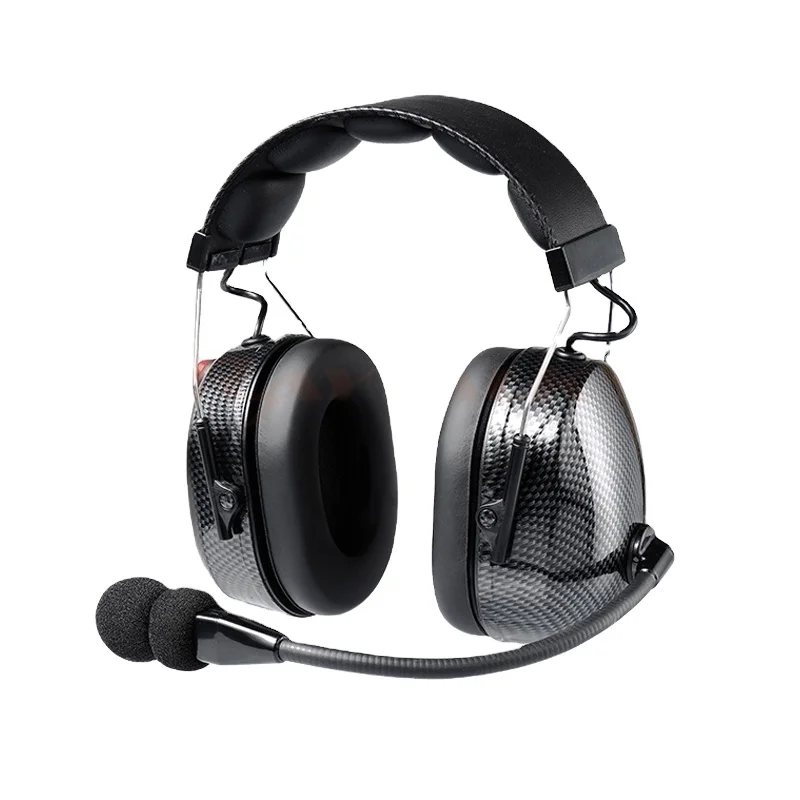 Dual Earmuff Two-Way Radio Noise Cancelling Headset 4PTT and 5 Pin XLR Quick Connect Jack Accessories