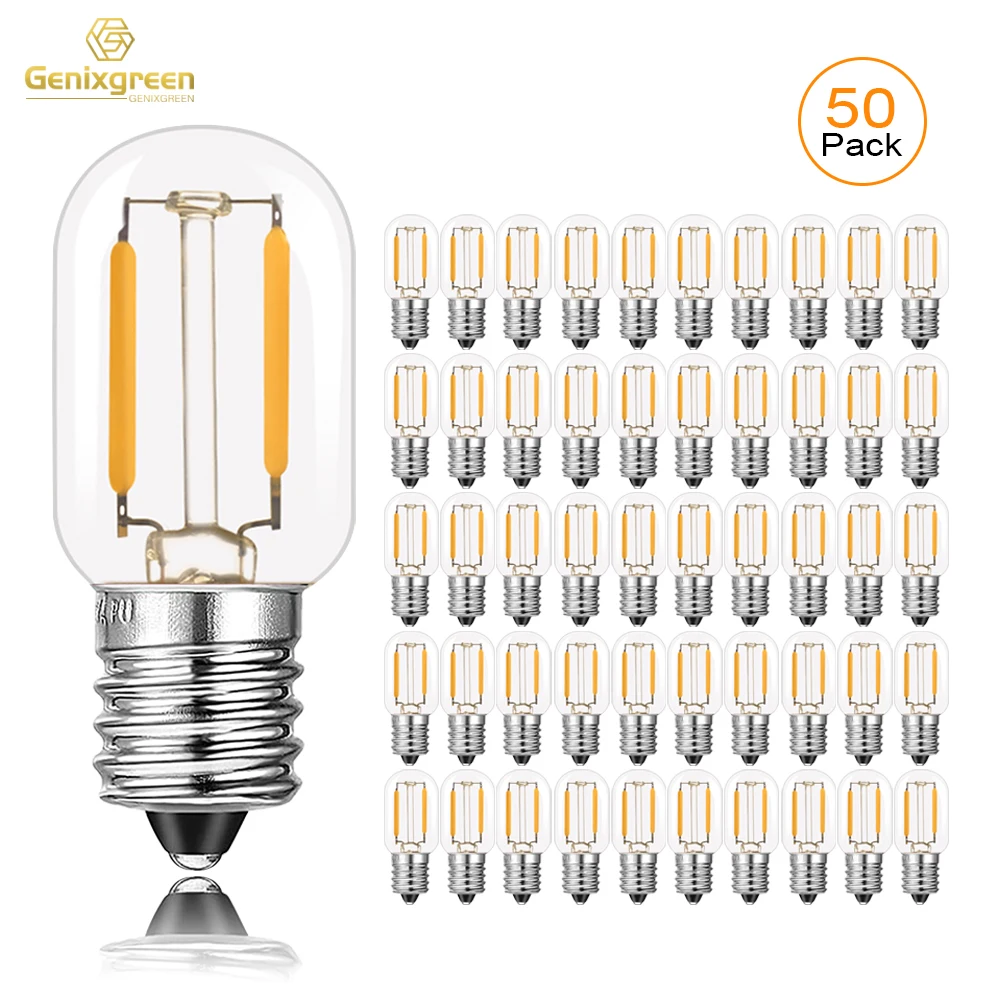 

T22 E12 E14 Base Mini Led Filament Light Bulbs Low Watt 1W 220V Dimmable Vintage Decor Small Tubular Bulb For Salt Night Light