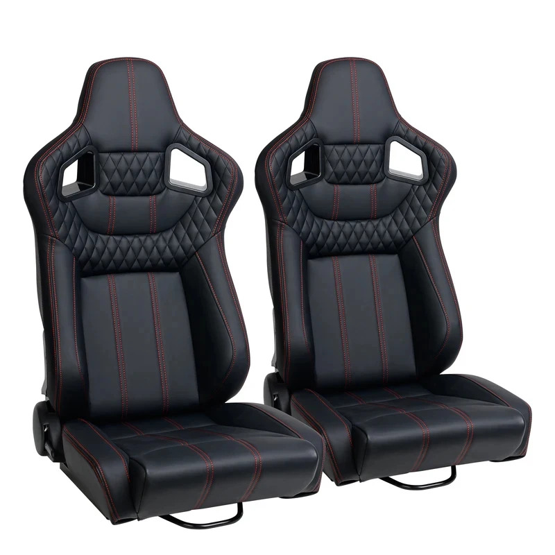 High Quality 2024 Hot Selling 9005 Black Leather Racing Seats Special Stitching Universal Adjustable Car Seats