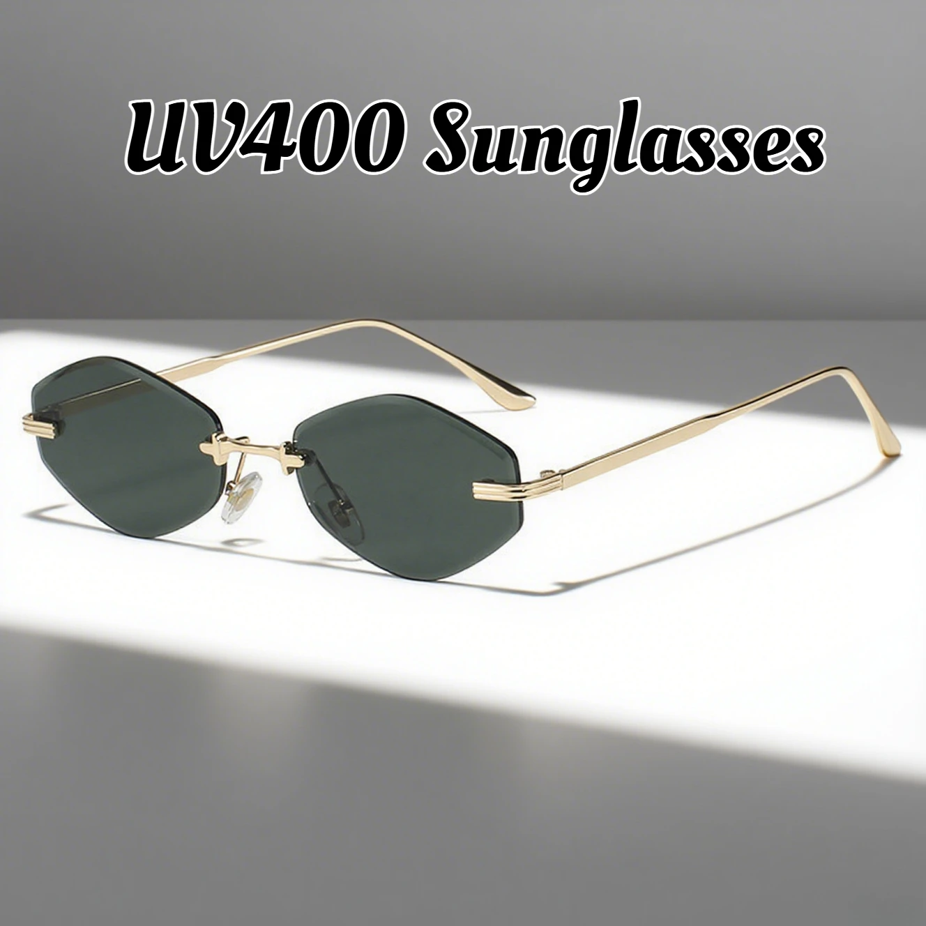 نظارات شمسية نسائية عصرية بدون إطار UV400 عدسات واقية من الأشعة فوق البنفسجية نمط محايد للسفر في الهواء الطلق نظارات شمسية أساسية للإجازات