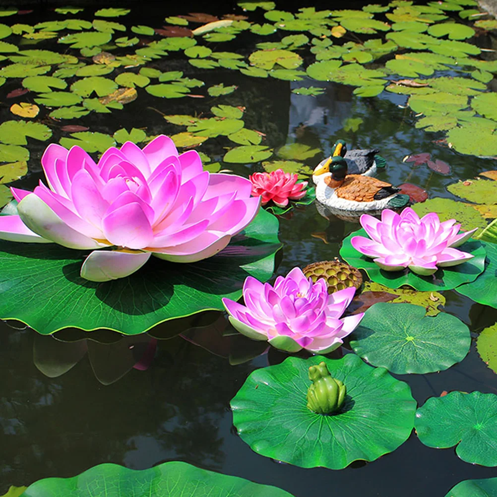 

2Pcs Artificial Leaves EVA Material Fish Tank Decoration Floating Leaf Pond Garden FountainLeaf Pool Gardening