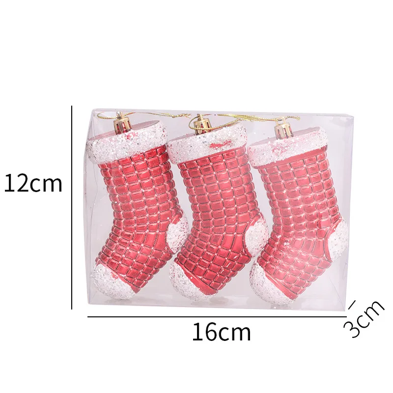 The new Christmas tree plastic decoration plated Christmas stockings Christmas gifts and creative decorations home decoration