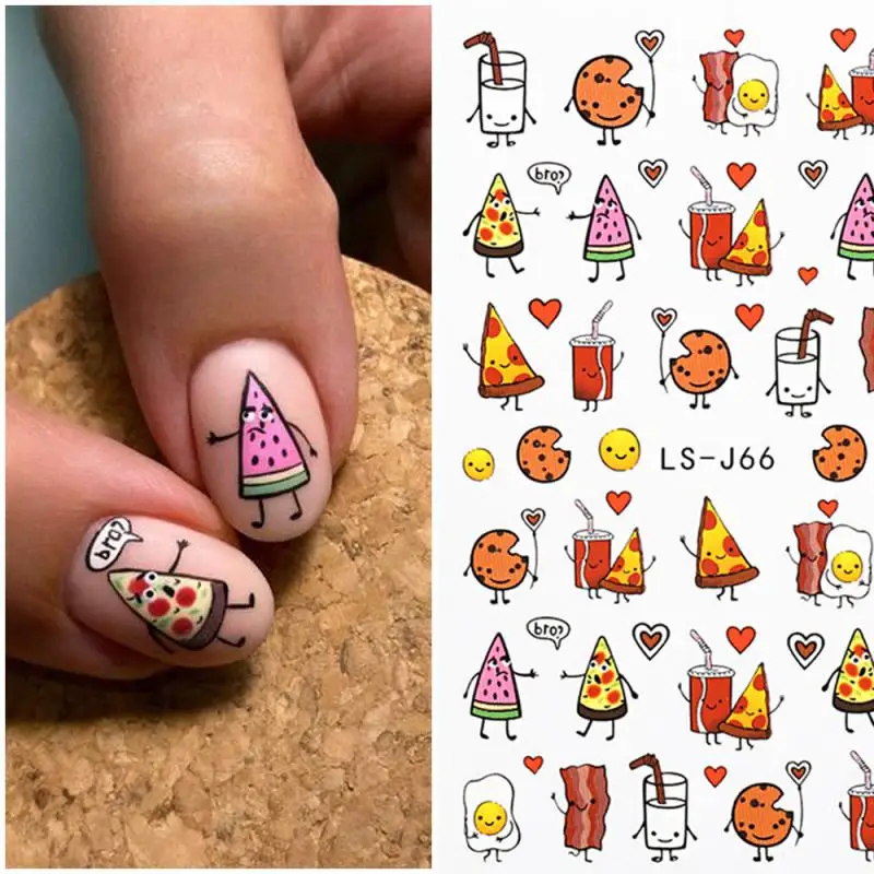 Nail Stickers Cartoon Cute Colorful Sweet Lovely Nail Tool Nail Enhancement Sticker Cookies Nail Nail Patch Giraffe Beauty