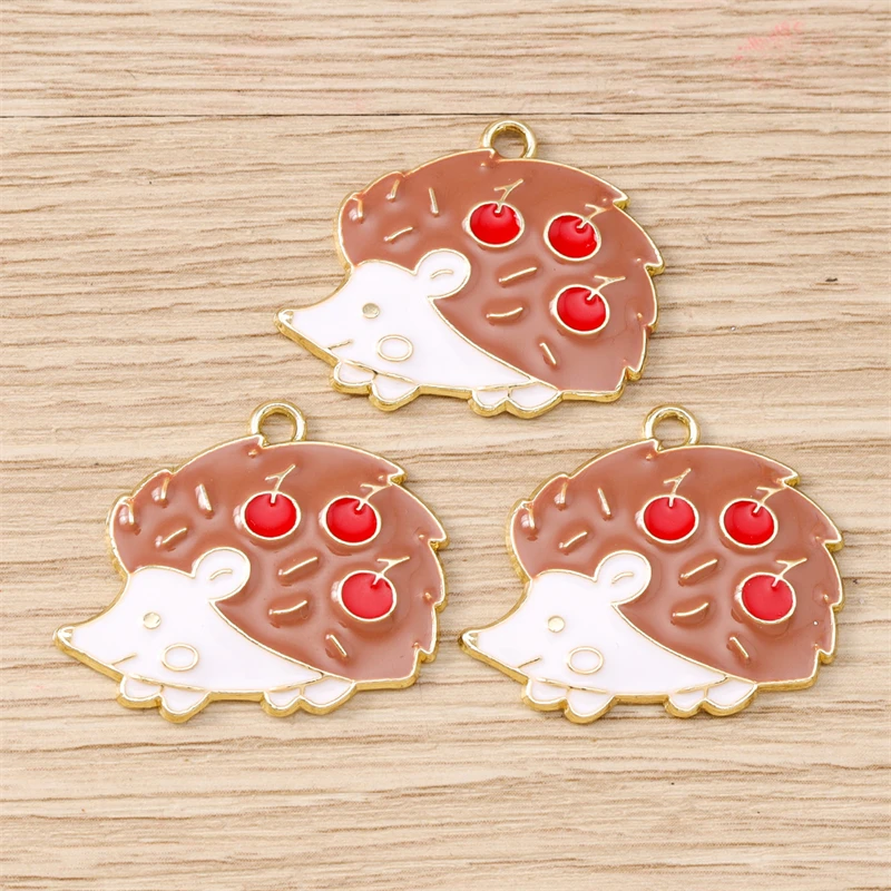 10 Stück Cartoon-Tier-Anhänger, Emaille-Igel-Anhänger, Schmuckanhänger für die Herstellung von Halsketten, Ohrringen, Armbändern, DIY-Bastelbedarf – Detail 5
