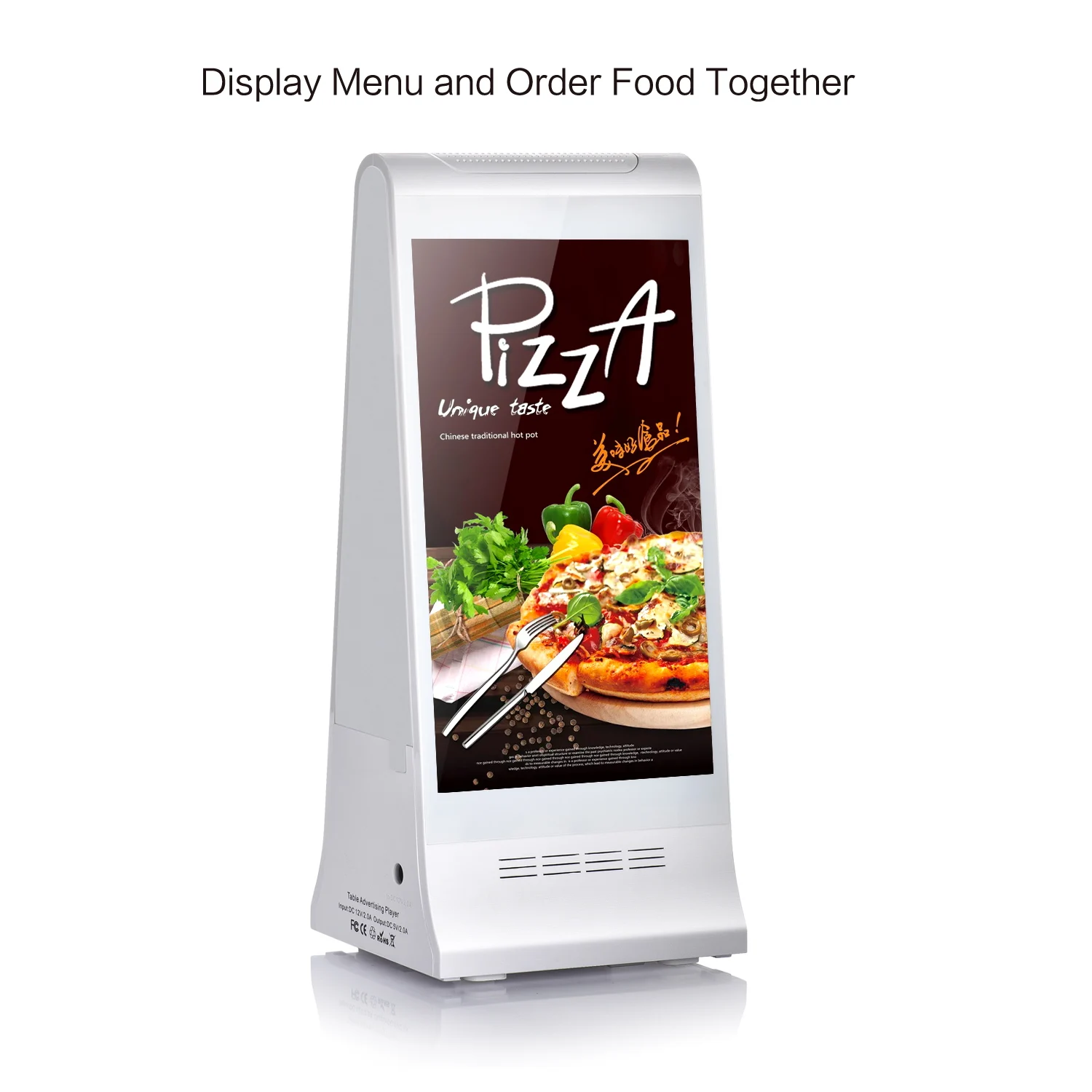 Charging Station Menu Power Bank Network Android Wifi Restaurant Latest 7 Inch Dual Touch Screen Advertising Player