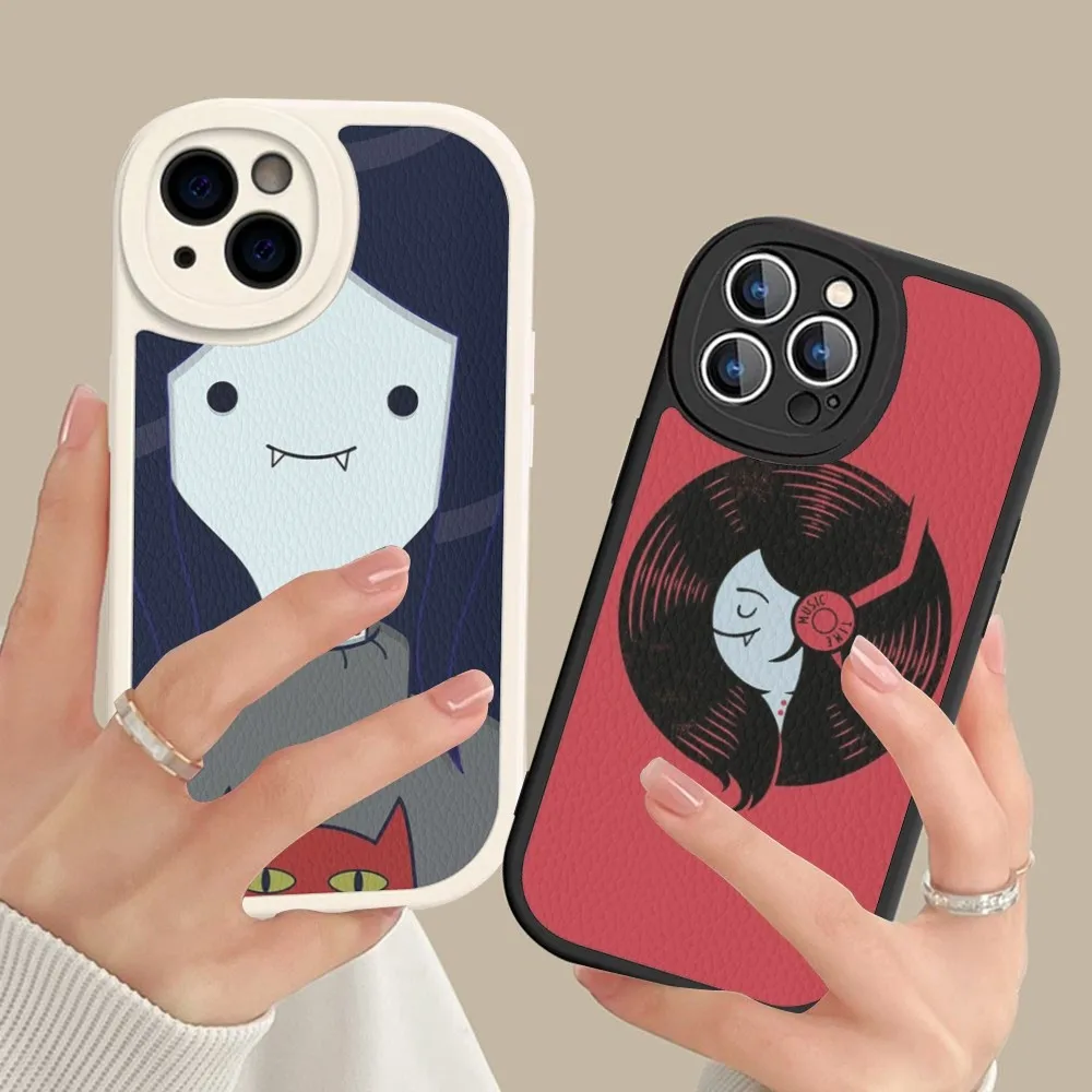 A-Adventure T-Time M-Marceline Phone Case Hard Leather For IPhone 16 15 14 13 12 Mini 11 14 Pro Max Xs X Xr 7 8 Plus Fundas