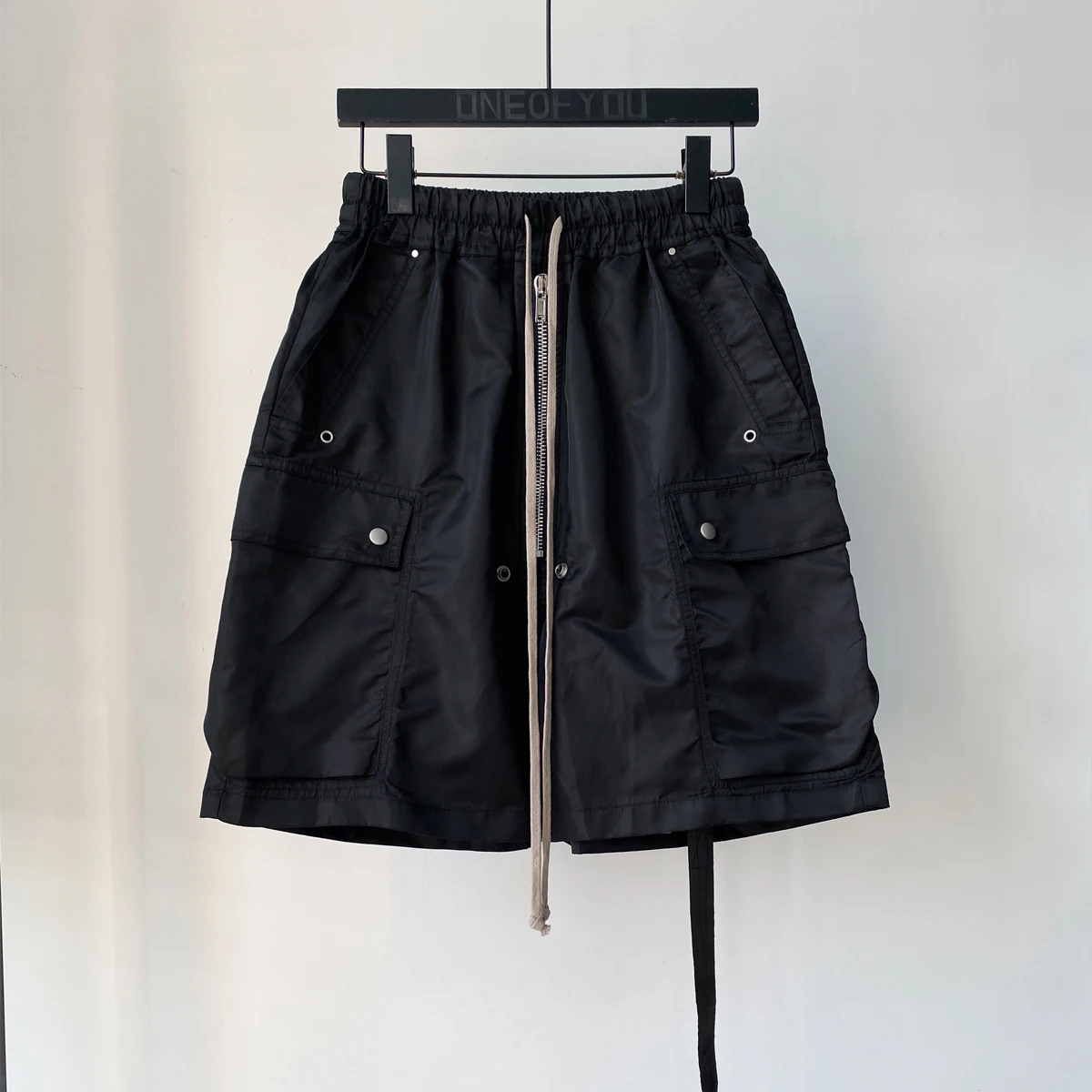 

Темные мужские шорты для спецодежды с заклепками на молнии, свободные уличные шорты с большим карманом