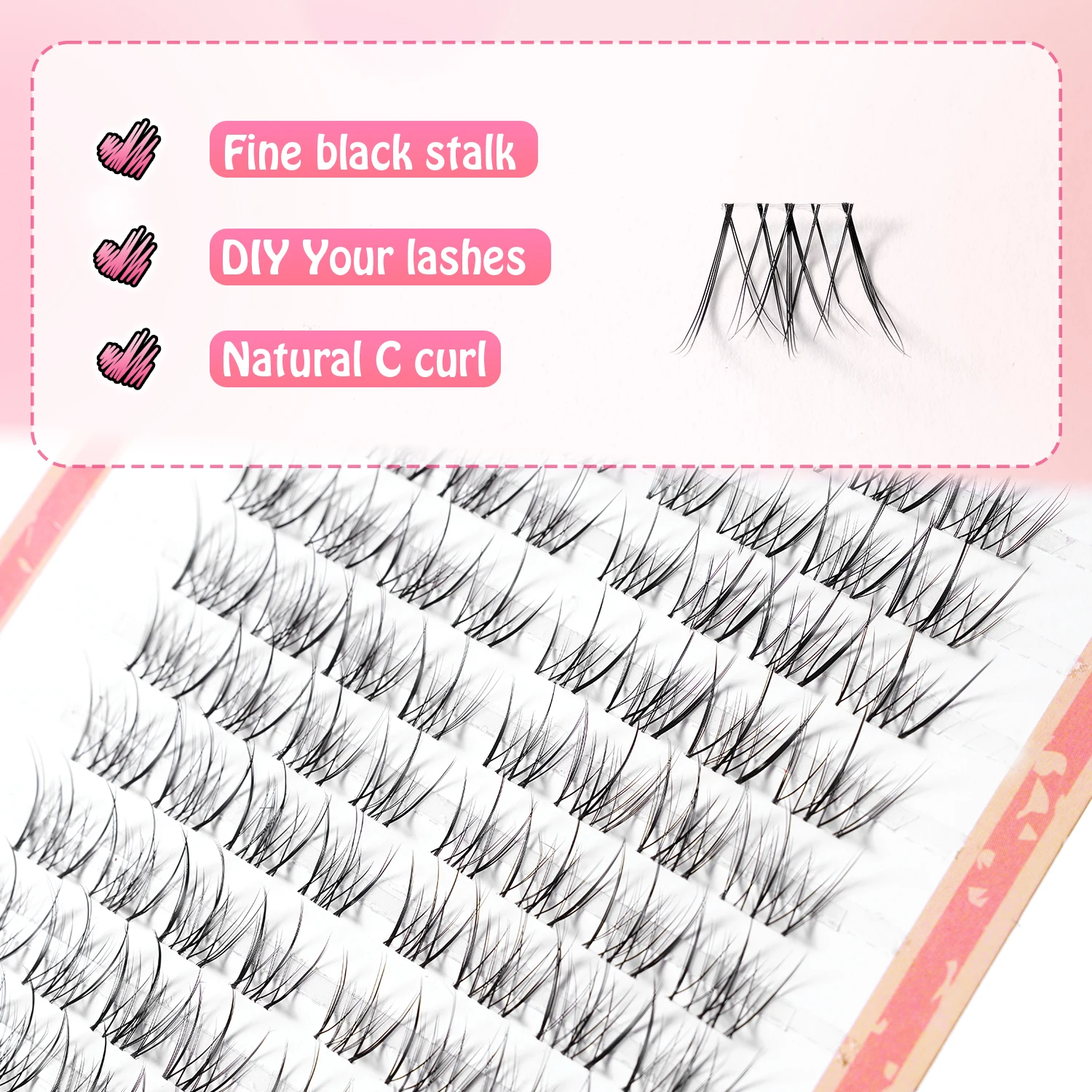 80 clusters natuurlijke valse  - False Eyelashes Natural recensie en prijs