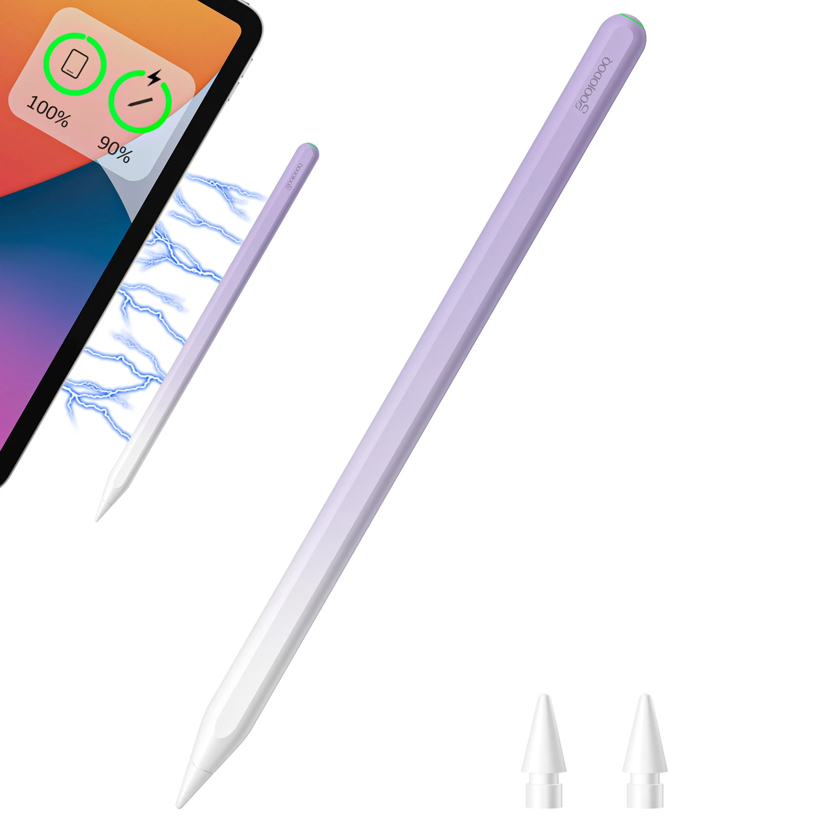 GOOJODOQ para lápiz Apple 2 para iPad lápiz, estilete para iPad Pro 11 Pencil Pro 12,9/9,7 2018 2019 Mini 5 con rechazo de Palma