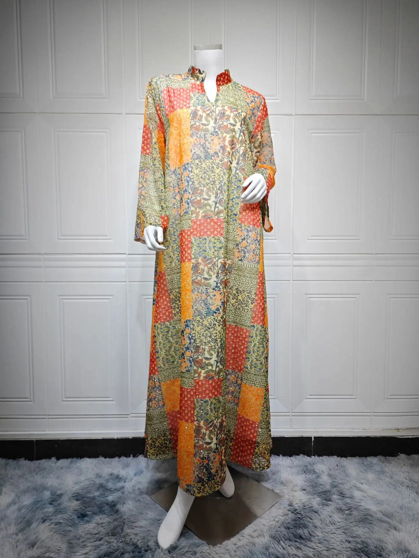 Muslim Long Dress Abaya Women Dubai Print Dresses Eid Maxi Gown Jalabiya Party Abayas Arab Morocco Kaftan Islam Vestidos Ramadan