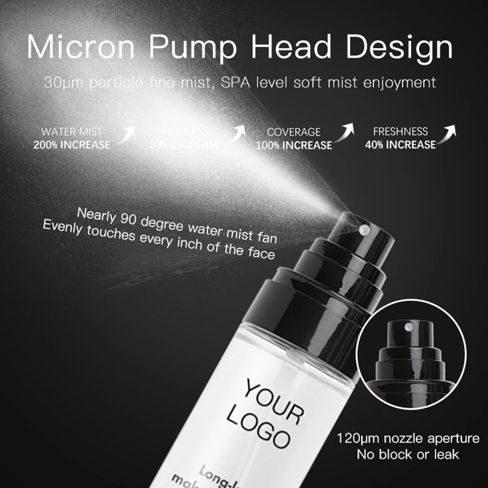 100ml Private Label Setting Spray Custom Logo Long-lasting Moisturizing Bulk Oil-control Moisture Matte Shimmer Makeup Vegan