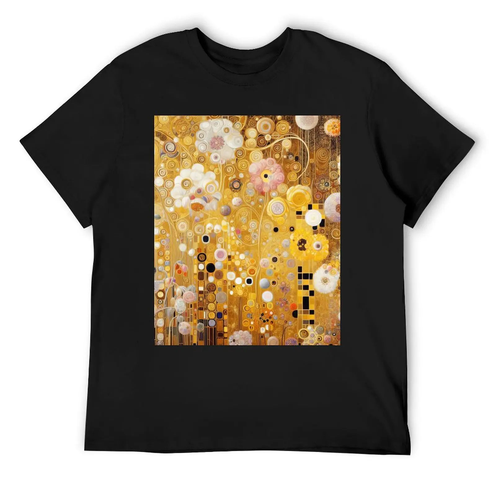 Gustav Klimt Flowers with Gold T-Shirt basketball graphic tees designer shirts men clothes