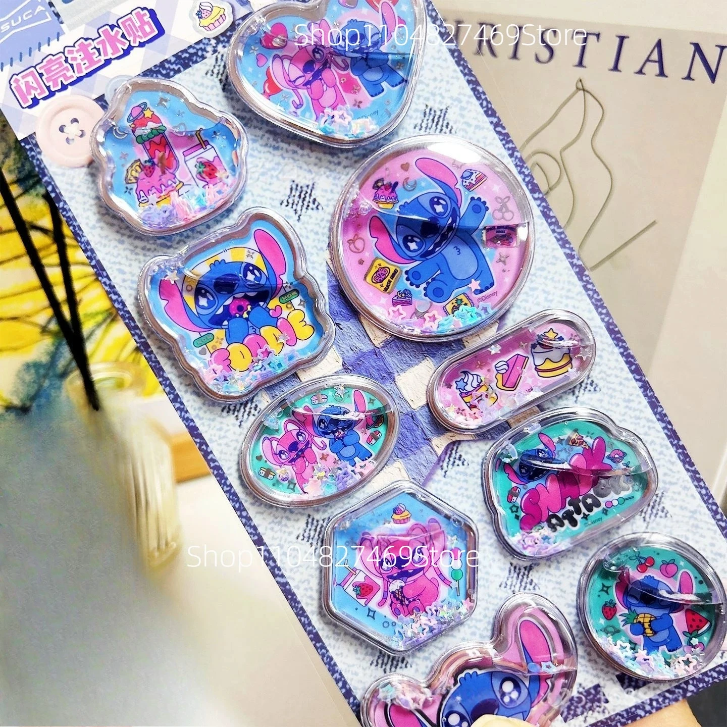 Cute Disney Stitch 3D Shake Stickers DIY Notebook Album Diary Handbook Decorationfor School Student Stationery Anime Sticker Toy