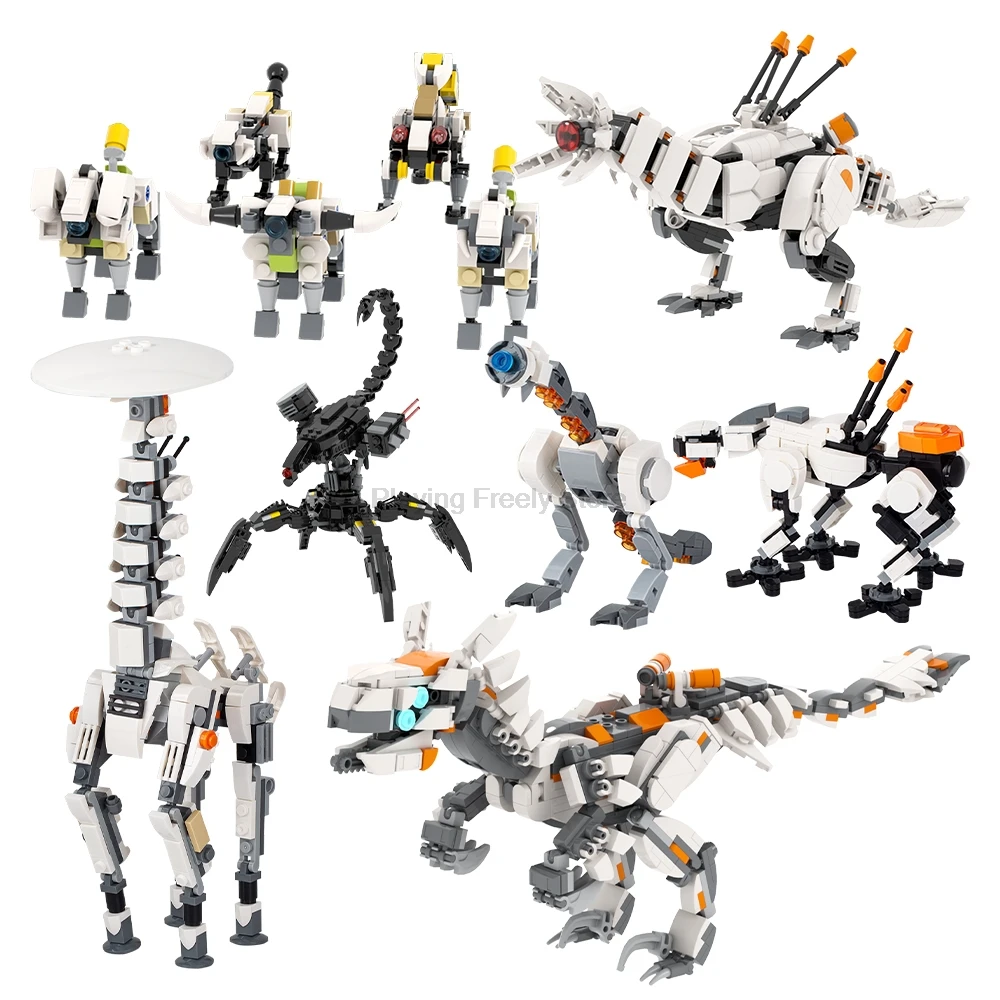 MOC Horizon Monster Brick Etcher Thunderjaw Game Figure Assembly Compatible Building Blocks Toys For Children Adult Friends Gift