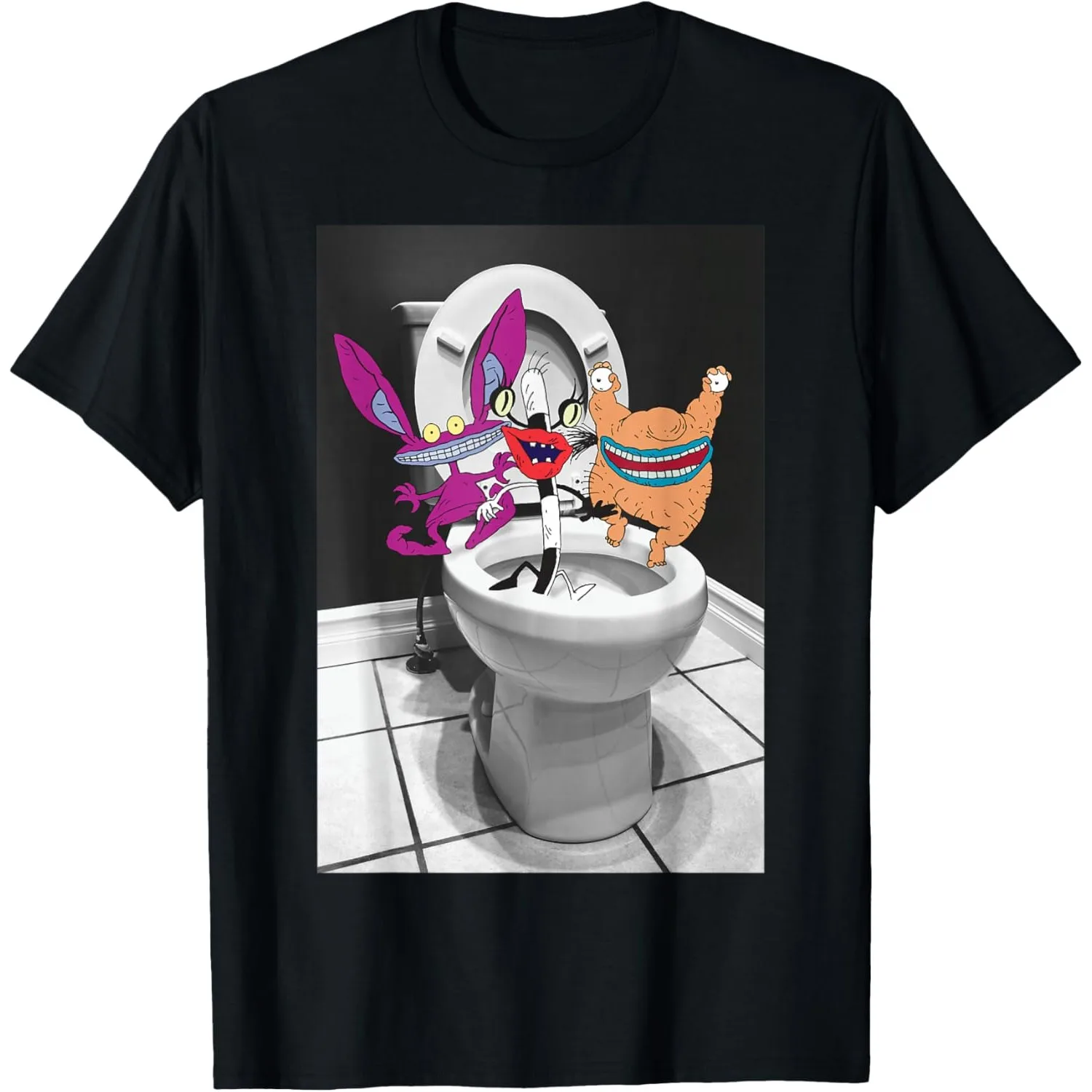 Aaahh Real Monsters Ick Krumm Oblina - Camiseta gráfica de algodón con cuello redondo, unisex