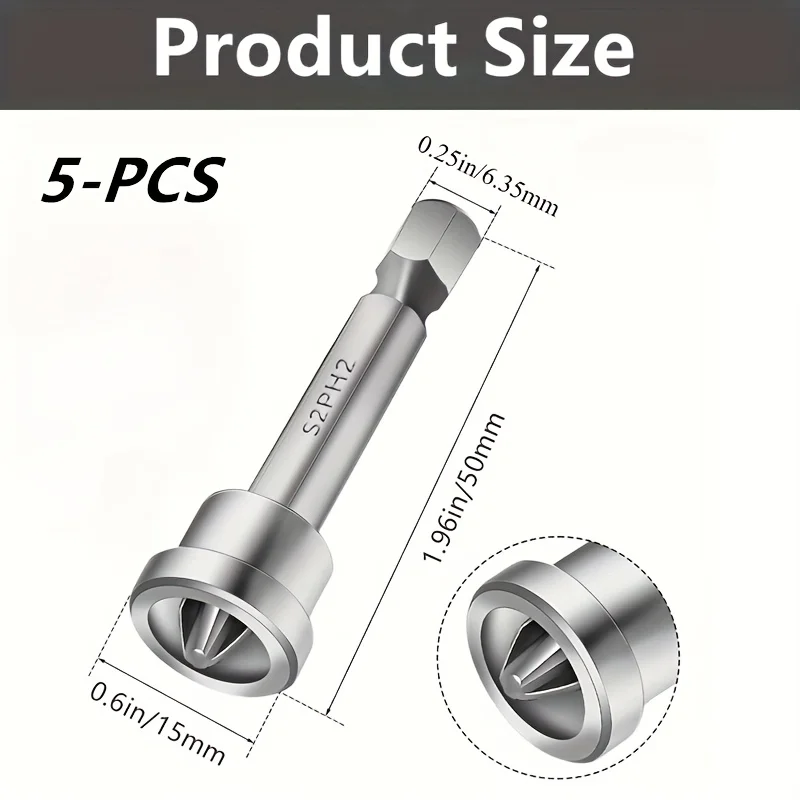 Magnetic Positioning Screwdriver Bits Drywall Screw Bit 50mm Gypsum Board Plasterboard Electric  Batch Head Drilling Tools