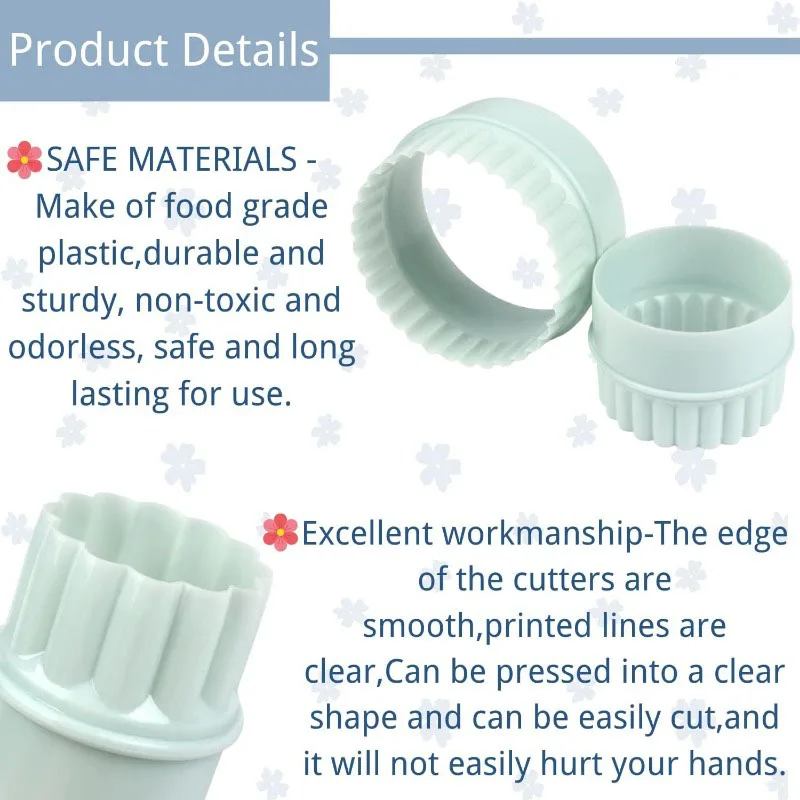 8 / Set Plastic Molds Cake Circle Cookie Cutter Scone Cookie Cutter Plastic Cookie Press Edge Fudge Cutter Reusable Cookie Tools
