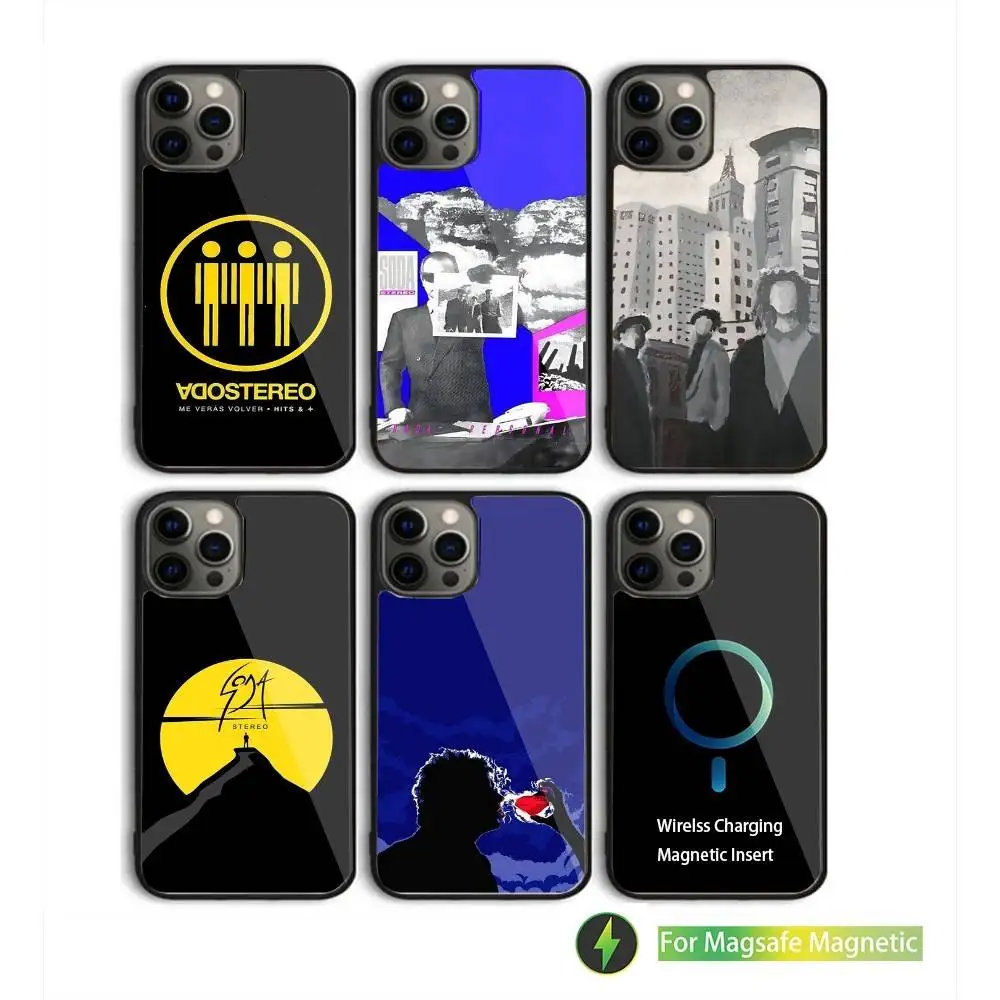 

Band S-Soda S-Stereo Phone Case For iPhone 16,15,14,13,12,11,Pro,Max,Plus,Mini,SE New Magsafe Magnetic Wireless Charging