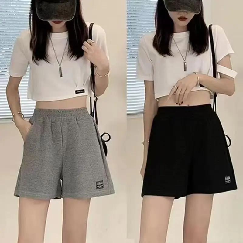 2026 Summer New Outerwear Sports Waffle Shorts for Women To Look Thin Korean Version Loose Large Wide Leg Casual Pants