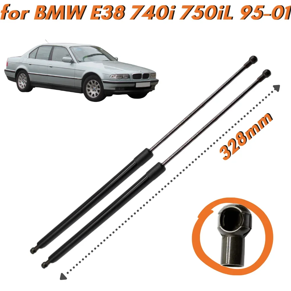 Qty(2) Hood Struts for BMW E38 Saloon 740i 740iL 750iL 1995-2001 51238150077 Shock Absorbers Gas Springs Lift Supports Dampers