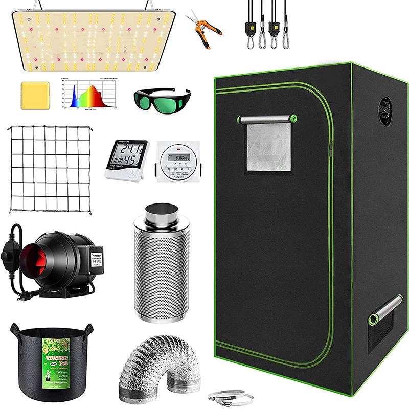 

Led complete kit large growing tent kit agricultural hydroponics growing tent led plant lighting 600 watt grow light