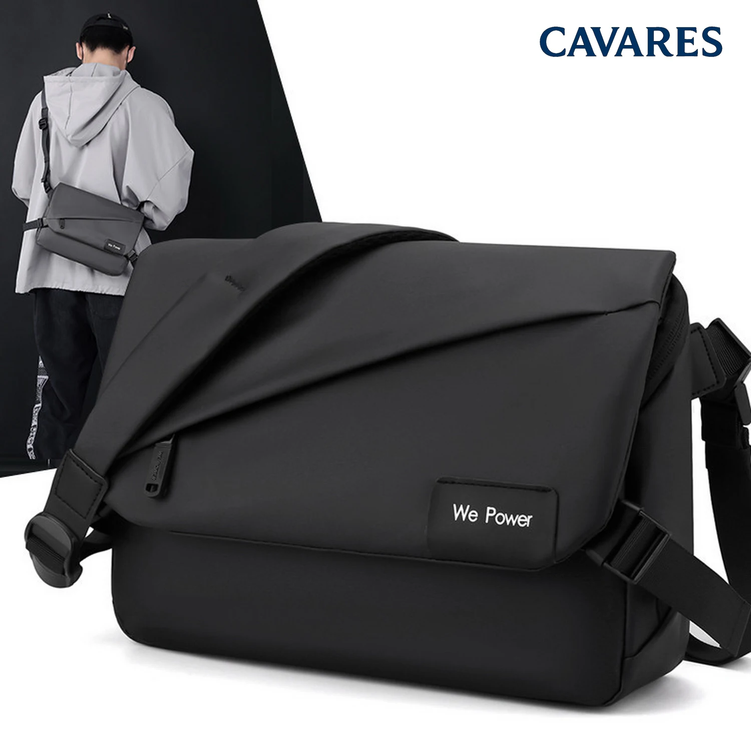 

High Density Nylon Man Casual Sling Messenger Bag Shoulder Large Capacity Lightweight Crossbody Travel Works Tablet Daypack Bag