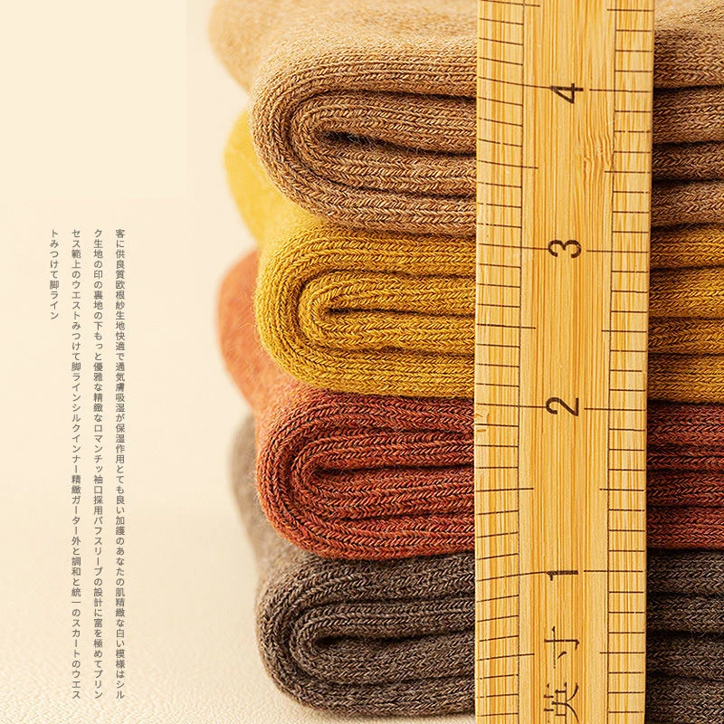 Socks women's Winter Warm Long Stockings Thick Thermal Cotton Terry Solid Harajuku Breathable Thicken Casual Knee High Socks image 3