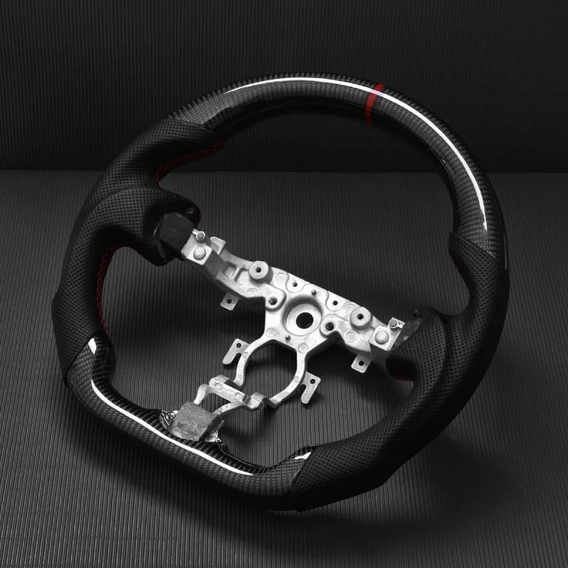 Perforated Leather Steering Wheel For Nissan 370Z 2008+ Carbon Fiber Steering Wheel Car Accessories Modification Customization