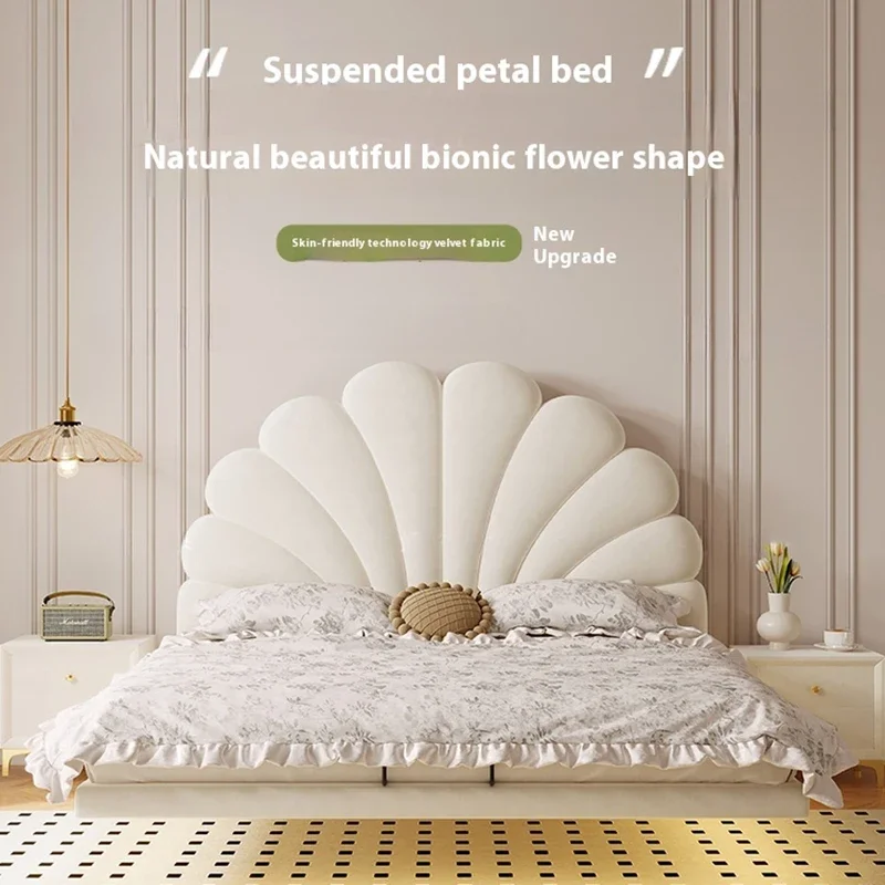 

Princess Nordic Double Bed Designer Floating Full Size Bed Frames Queen Platform Safe Modern Children Beliche Lounge Furniture