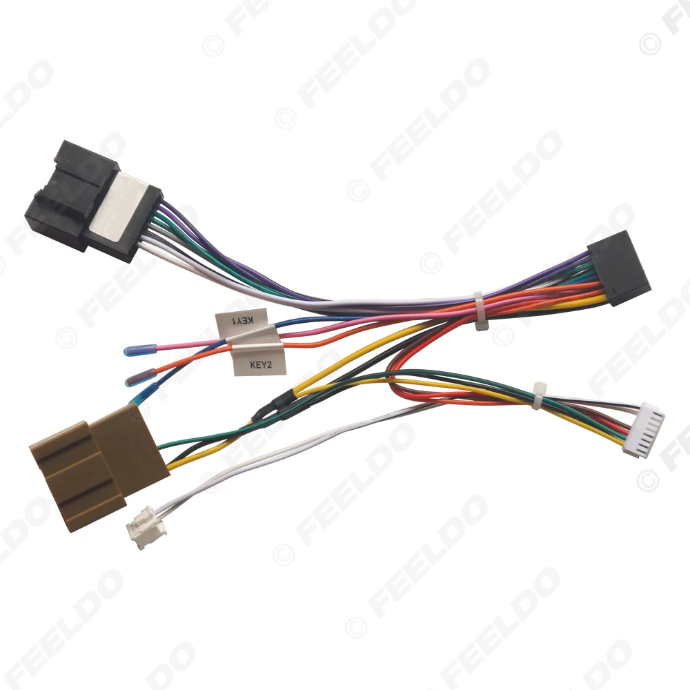 FEELDO Car Radio 16pin Power Cord Wiring Harness Adapter With Canbus For Opel/Vauxhall Corsa E Audio Installation Head Unit image 4