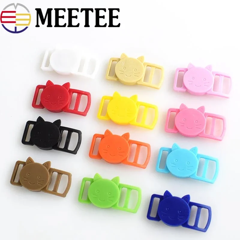 

25/50/100Pcs Mixed Color Release Buckles Cat-Head Plastic Safty Breakaway for Cat Collar Paracord Webbing Apparel Accessories