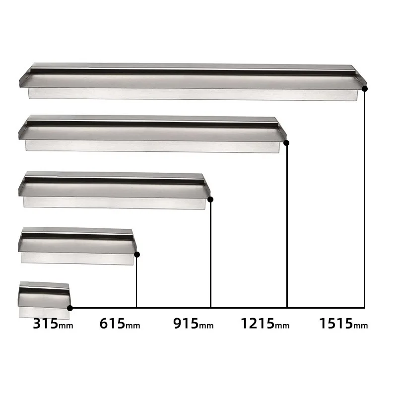 Edelstahl-Schwimmbadbrunnen, Wasserfall für Garten, Steingarten, Wasser, Landschaftsdekoration mit LED, buntem Wasservorhang
