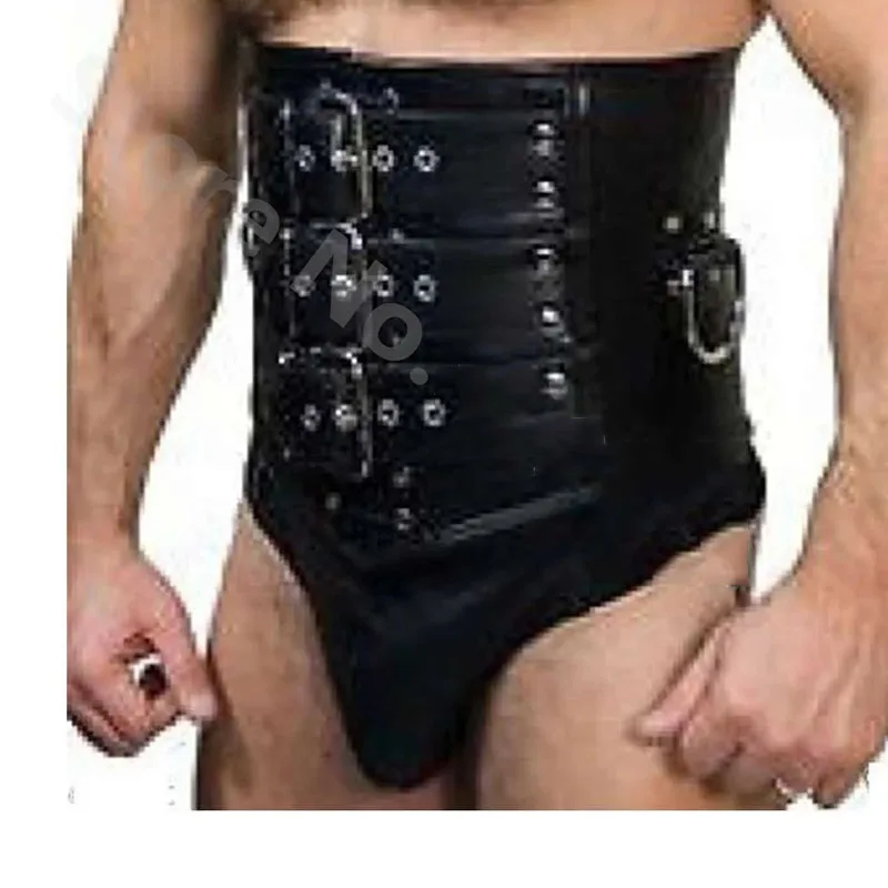 

1.0mm Handmade Men Waist Trainer Black Corset Latex Gummi Rubber Bustier Underbust