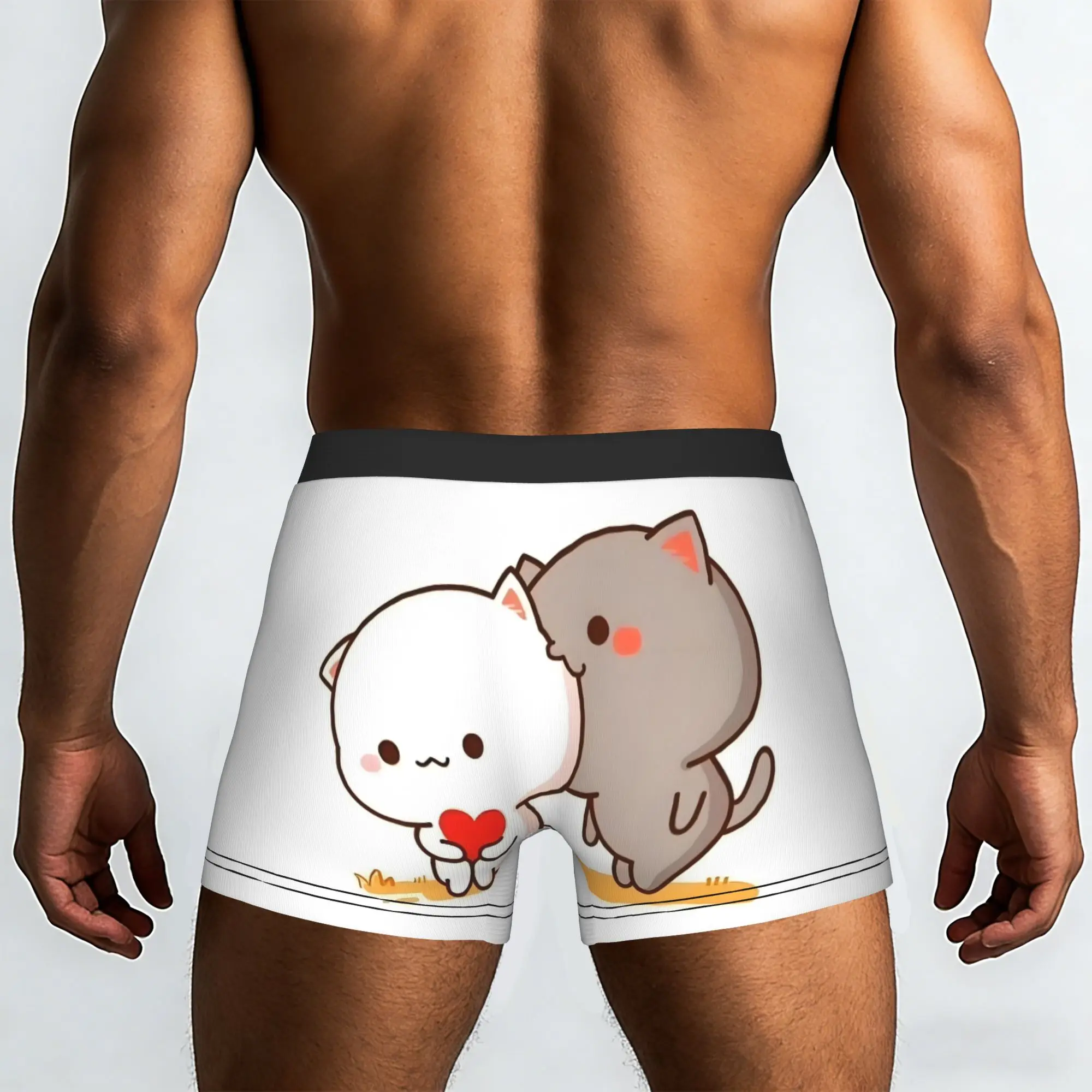 Custom Peach And Goma Mochi Cat Boxers Shorts Men  Briefs Underwear Fashion Underpants