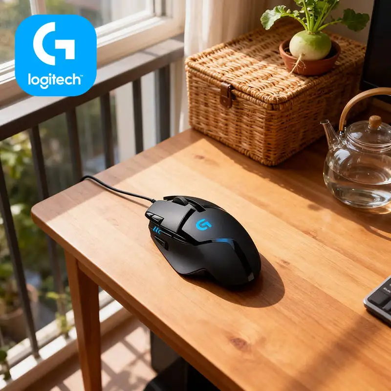 Professional Logitech G402 Gaming Mouse 500 IPS Tracking 1ms Report Rate Anti-Slip for Fast-Paced FPS Games