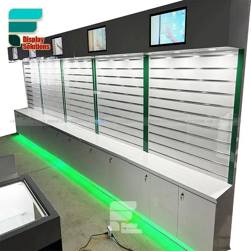 (customized)Popular Design Online Store LED Display Cigar Rack Smoke Shop Glass Display Showcase Dispensary