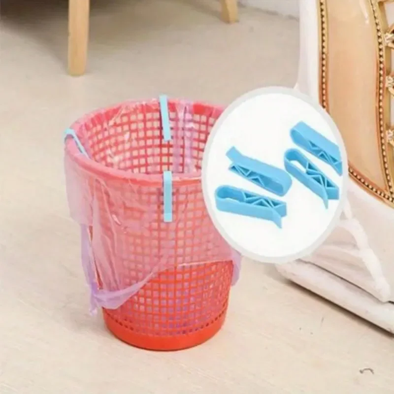 10pcs Garbage Can Clips, Solid Color Garbage Bag Fixed Clip, Garbage Bag Anti-Slip Holder, Plastic Garbage Bin Side Clip