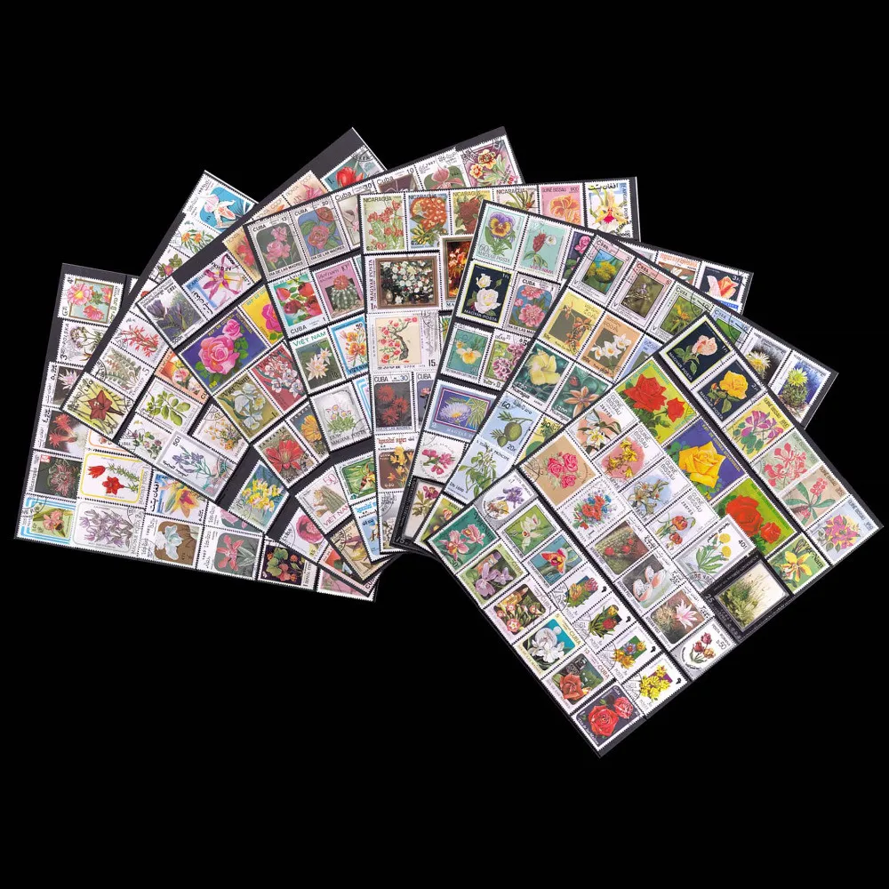 50 100 Pcs/Lot Flowers Plants Topic Stamps World Original Postage Stamp with Postmark Good Condition All Different