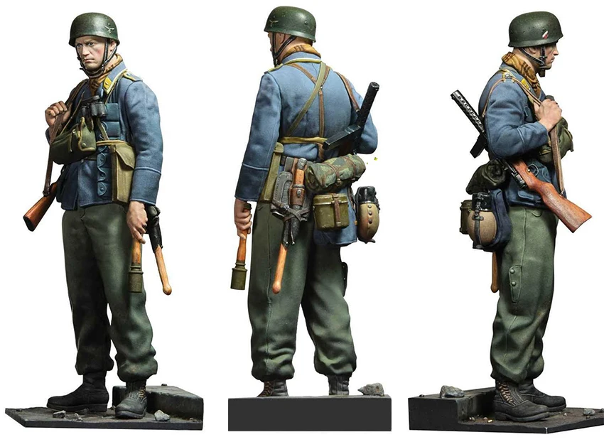 1/24 75mm  1/18 100mm Resin Model Kits World War II German  Common Soldier Ordinary Soldier Figurine Unpainted No Color RW-075