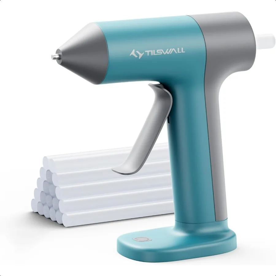 

Cordl Hot Glue Gun and Sticks Set 30s Fast Preheat USBC Rechargeable with 2Ah Battery 20 Glue Sticks Auto ShutOff Compact Porta